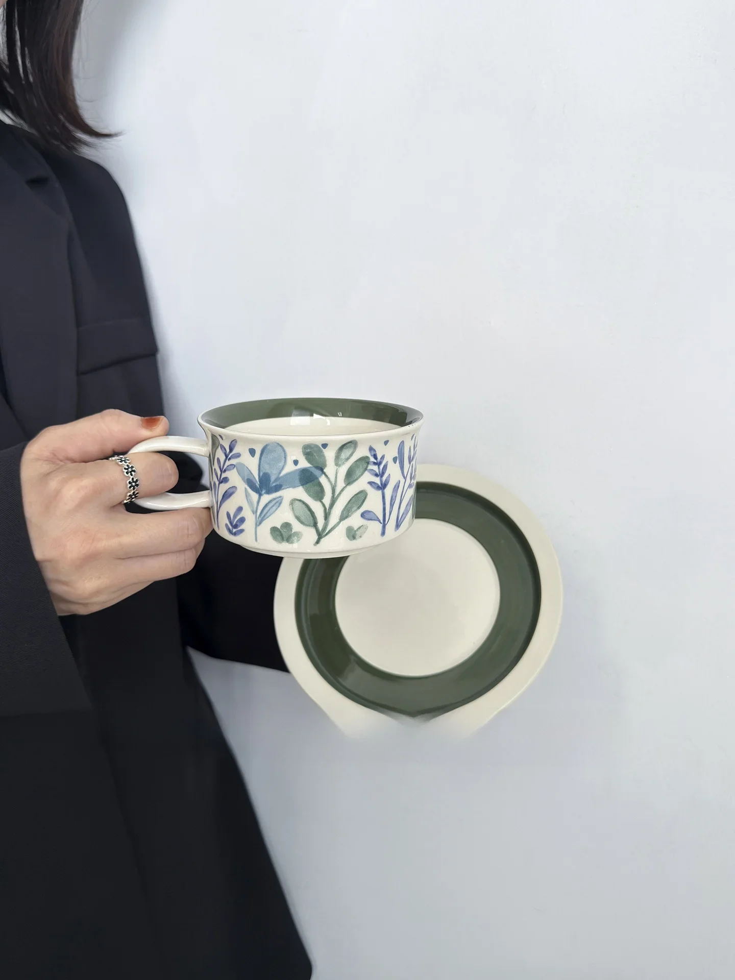 Limited Edition Orange Ceramic Coffee Cup And Plate Set Afternoon Tea Water Cup Souvenir Small  Style Chinese Style