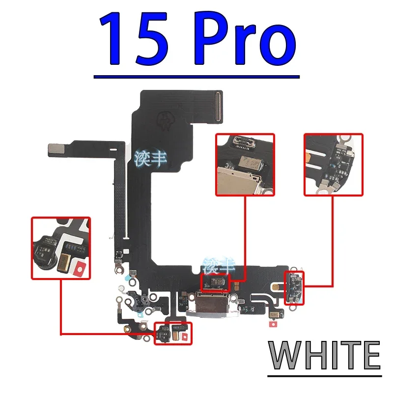 USB Port Charger Flex for IPhone 14 15 + Plus Pro Max Dock Charging Board Module Dock Connector Mic Cable