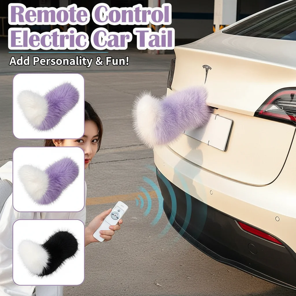 Electric Plush Tail Voice Controlled Swaying Remote Car Decoration Soft Tail for Pets Moving Plushie for Animal Lovers