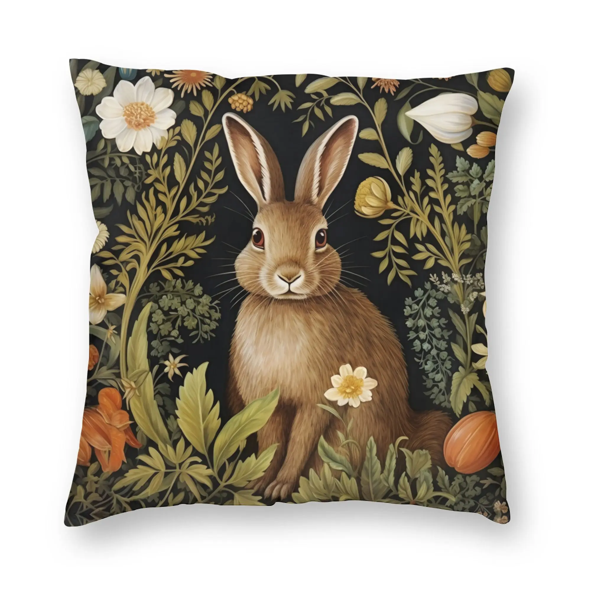Vintage Rabbit William Morris Style Nordic Throw Pillow Covers Home Decor  Cushions for Sofa