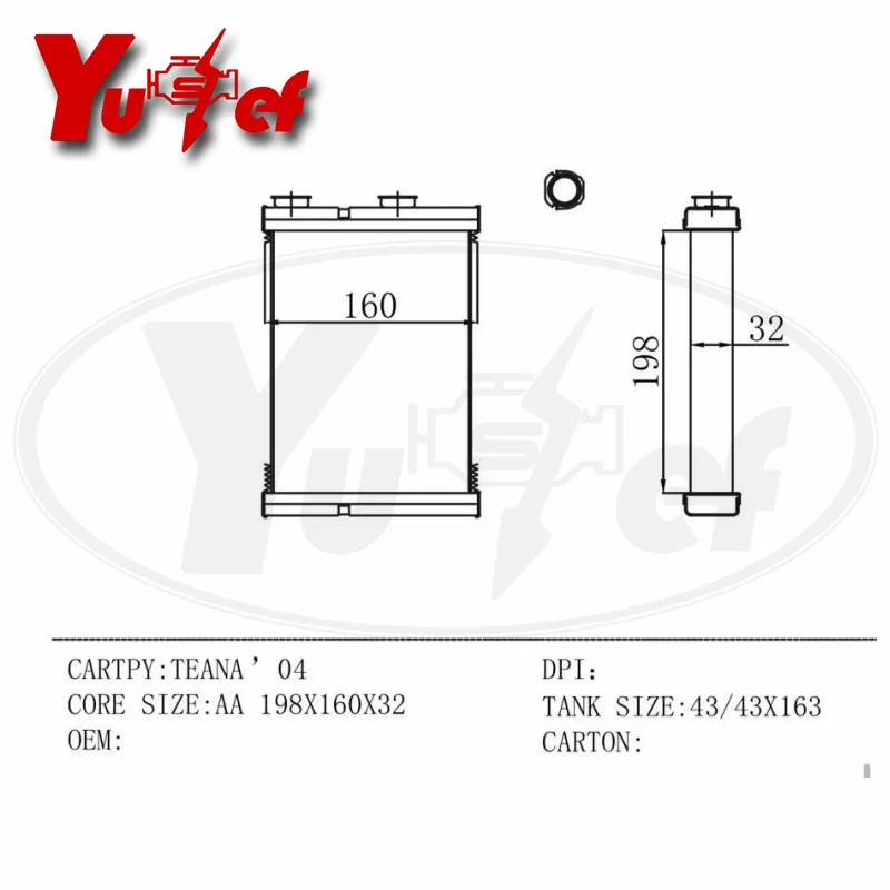 ALL ALUMINUM HEATER CORE FITS FOR NISSAN TEANA J31 2004 27140-9W100