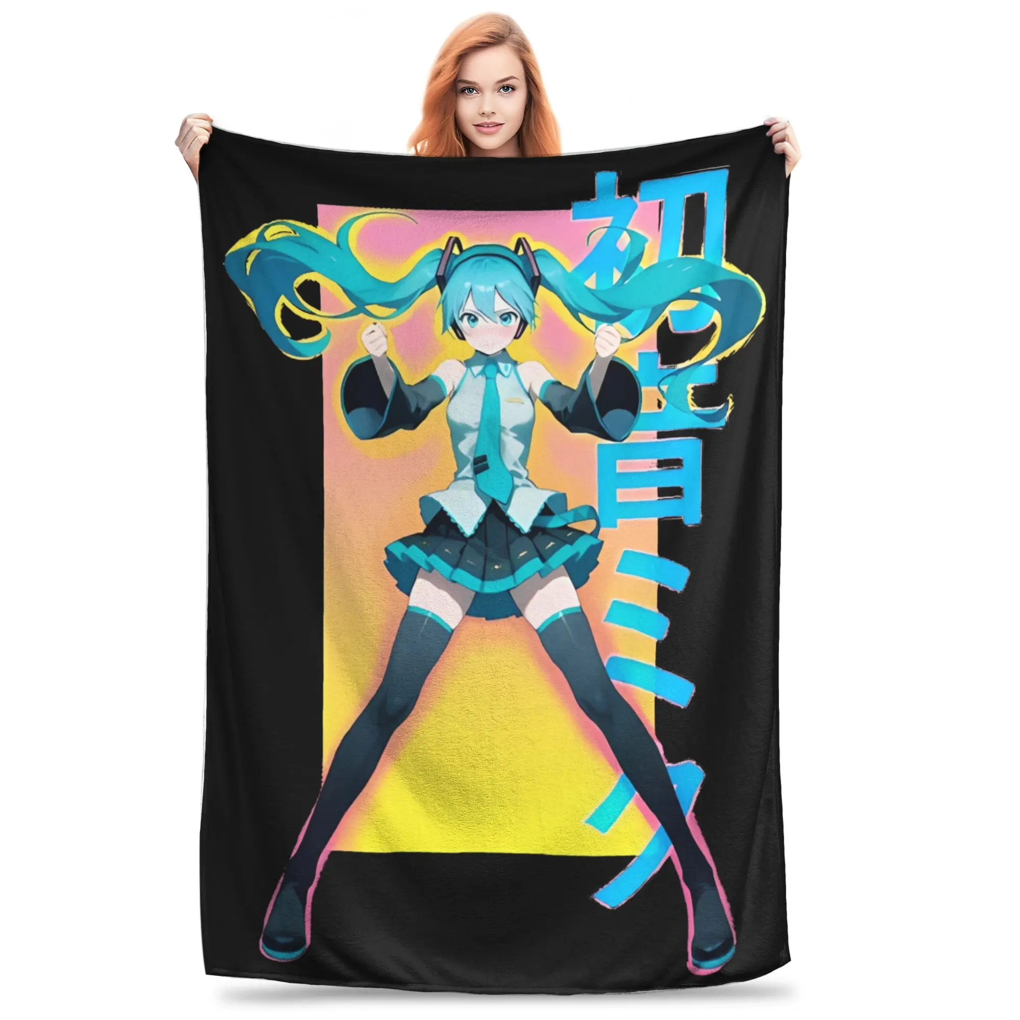 

Miku Blast Hatsune Miku Blanket Warm Cozy Fluffy Throw Blankets for Sofa 50x60 Inch Multiple Sizes Rug Piece