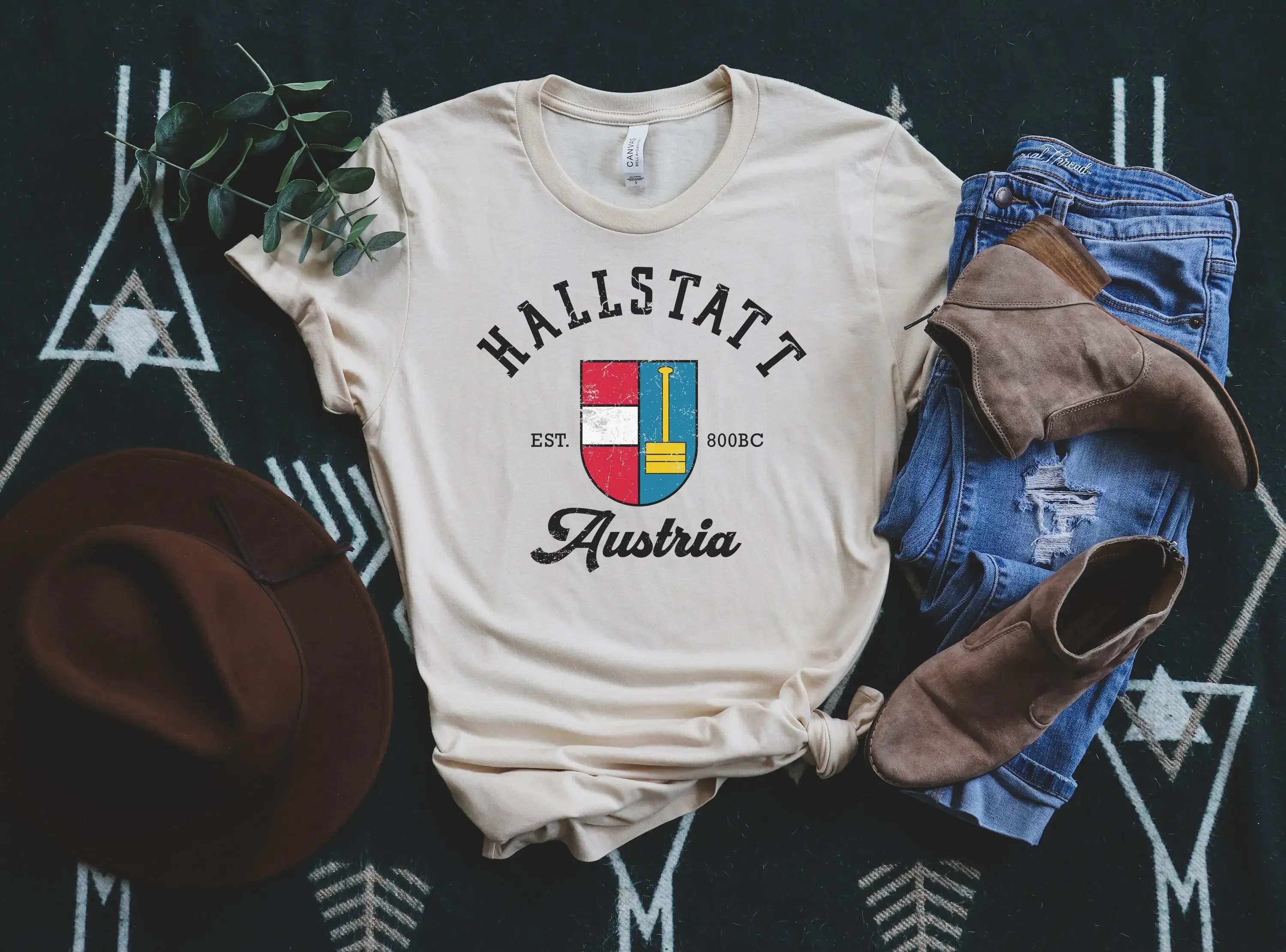 Hallstatt T Shirt Austria SweaT Soft and Comfortable Crewneck Pullover Memento Girls Trip Vacation Travel Souvenir
