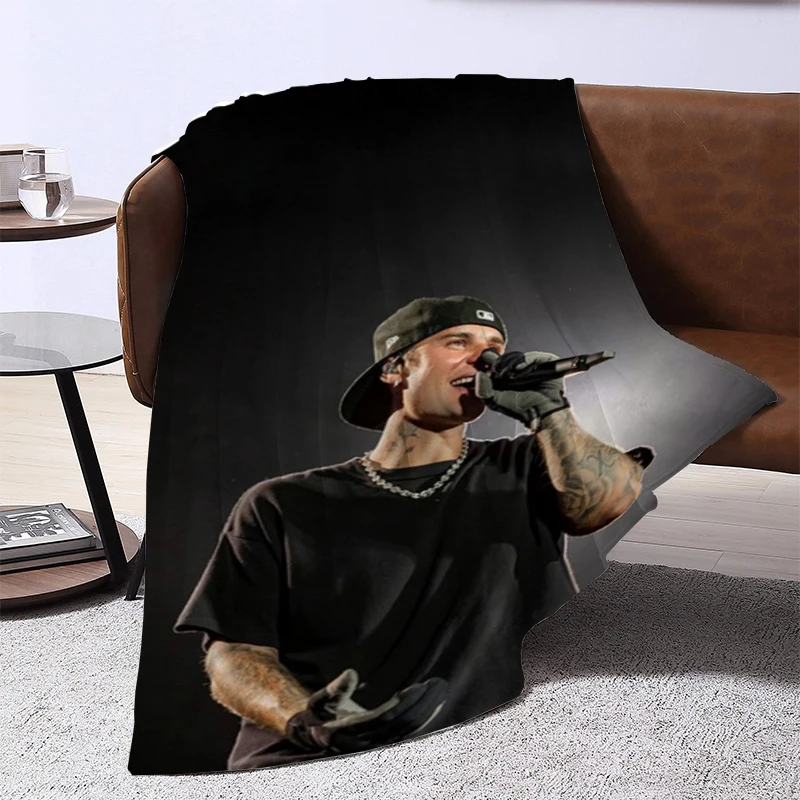 

Custom Blanket Sofa Winter Pop Singer Justin Bieber Bed Blankets & Throws Fluffy Soft Blankets for Beds Furry Throw Baby Fleece