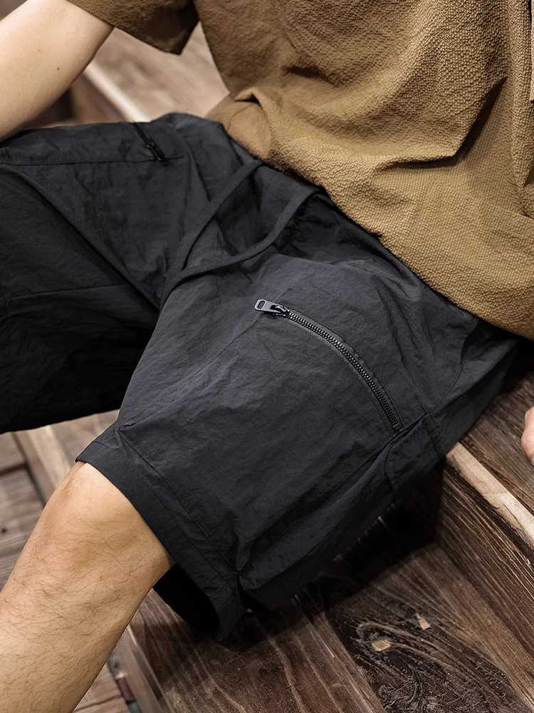 

Мужская летняя тонкая функциональная водонепроницаемая спортивная одежда из американского ледяного шелка большого размера, брюки пяти четвертей