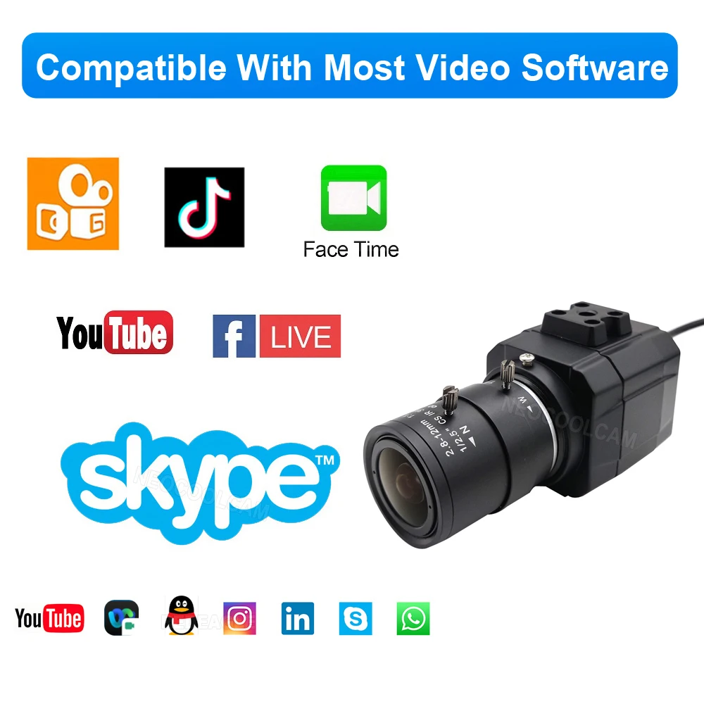 Full HD 2K 4MP 30fps USB Mini Metal Box Webcam UVC OTG PC 4K 8MP CCD IMX415 Usb Video Camera For Youtube Skype Live Teaching