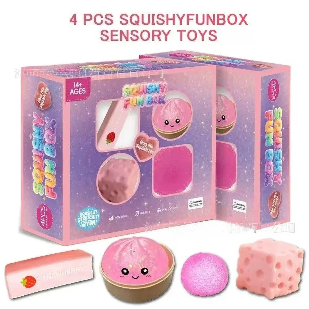 Soft And Stretchy Squishy Sensory Toys Random Shapes Cute Style Squishy Toy Set Easy To Clean Reusable Box Packaging