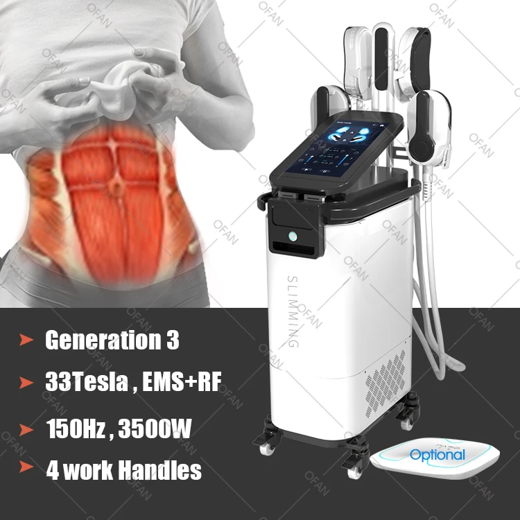 OFAN 4 Handles ABS Building Stimulator Hi-emt 33 Tesla Body Neo Muscle Sculpting Machine