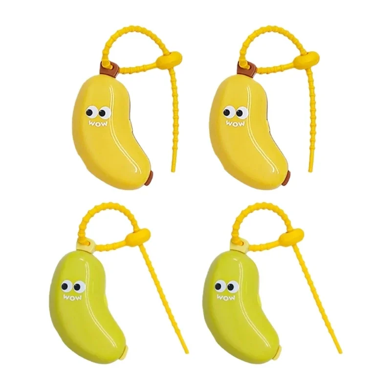 

2PCS Banana Toothbrush Head Case with Easy to Carry Design Plastic Toothbrush Holder for Family Trip Camping Needs