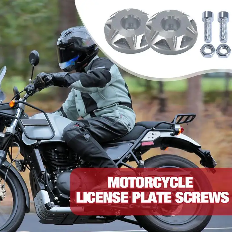 Pernos de matrícula de motocicleta, 2 piezas, para coches