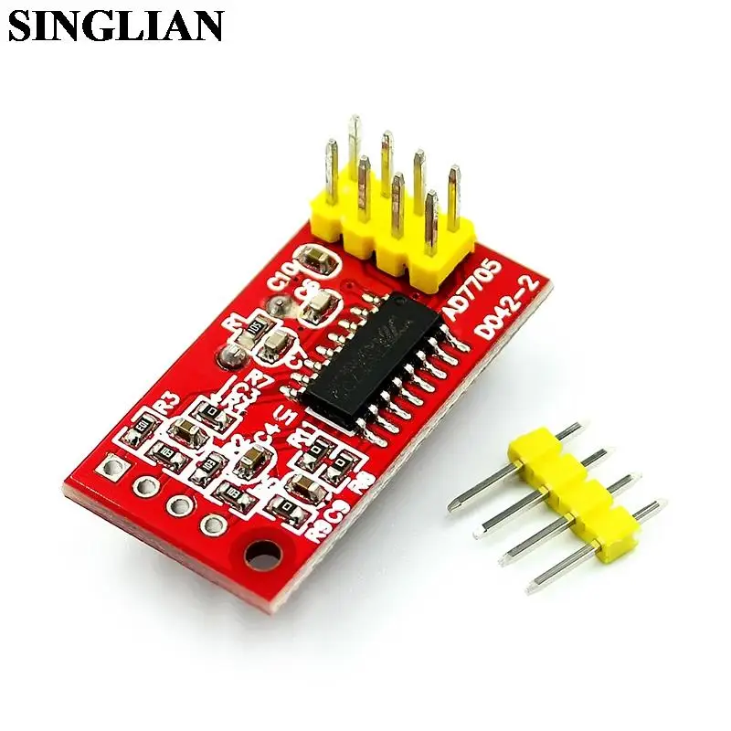 AD7705 Dual Channel 16 Bit ADC Data Acquisition Module Input Gain Programmable SPI Interface TM7705