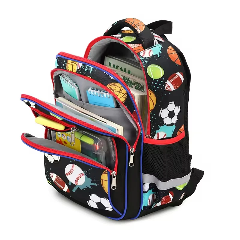 AOK Backpacks For School Boy, Football Cartoon Backpack, Primary School Bags For Boys,High Quality Children Soccer Mochilas