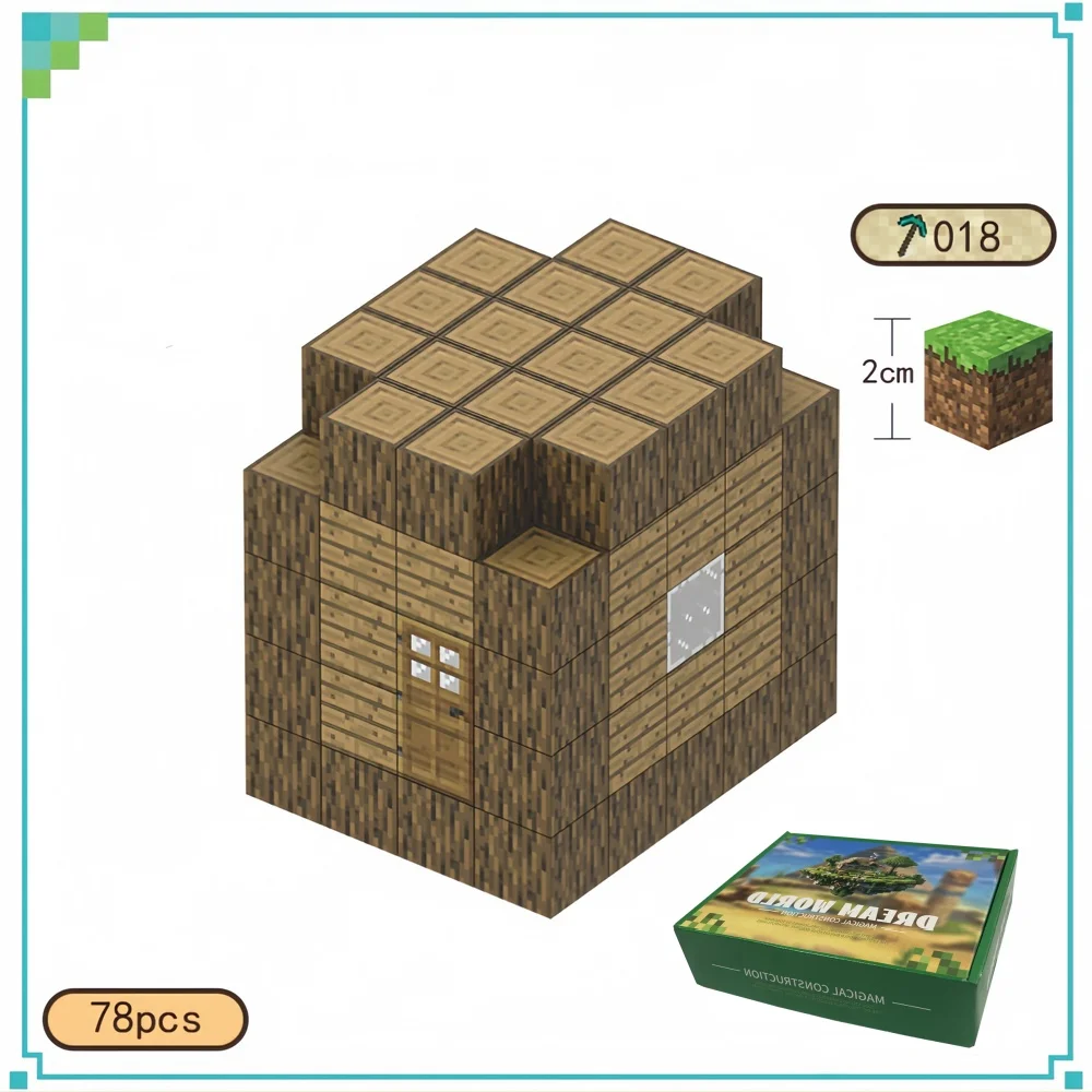 Ensemble de blocs de construction My World pour enfants, jouet d'assemblage créatif, mot magnétique, cadeau d'anniversaire et de Noël