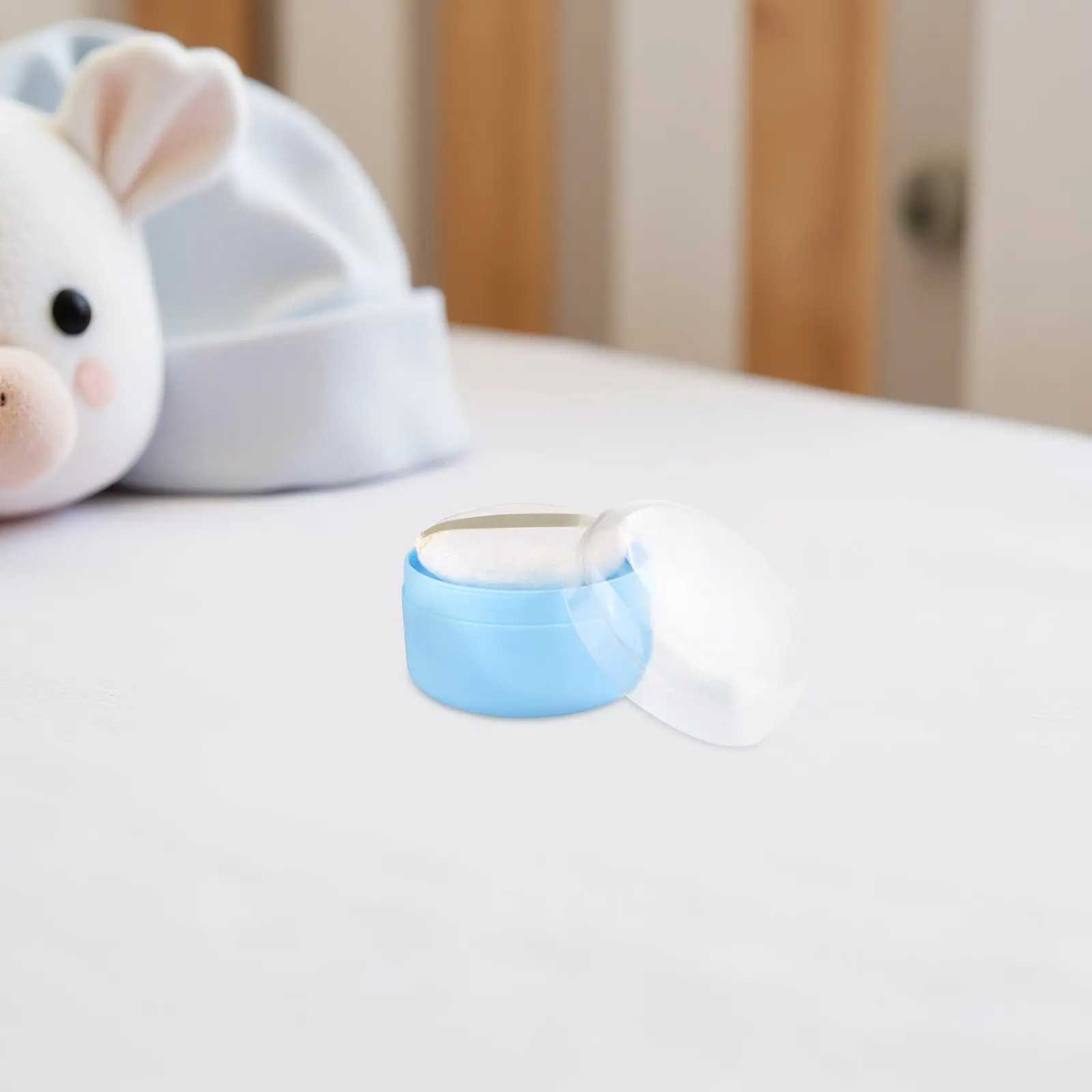 2Set Powder Puff Container Adorable Empty Body Powder Box with Puff Sifter Easy Apply for Talcum Home Travel