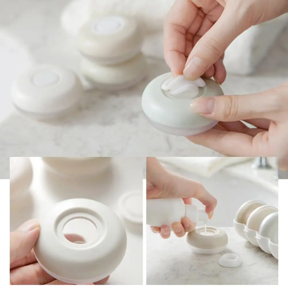 4Pcs Packing Box Space-saving Refillable Shampoo Emulsion Bottles Portable Leakproof Storage Box Large Diameter Container