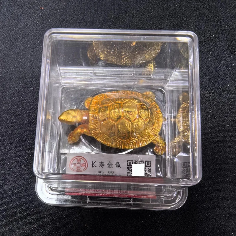 Caja clasificación tortuga dorada, durevidad sólida dorada cobre puro estilo antiguo
