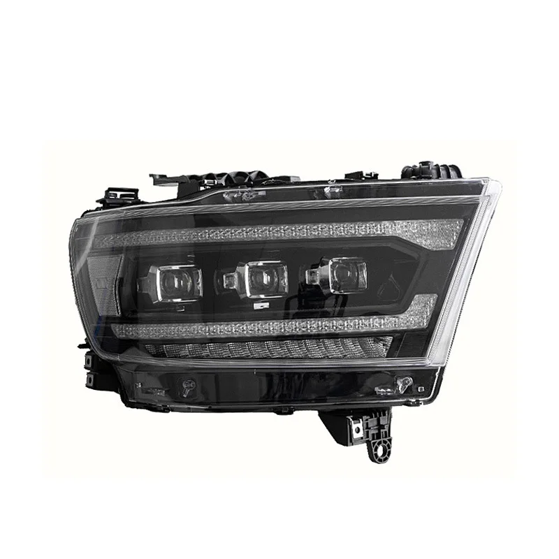 مجموعة مصابيح أمامية جديدة لعدسة LED 19-22 RAM 1500 12V 6000K التحديثية/الترقية مع الإعداد العالمي
