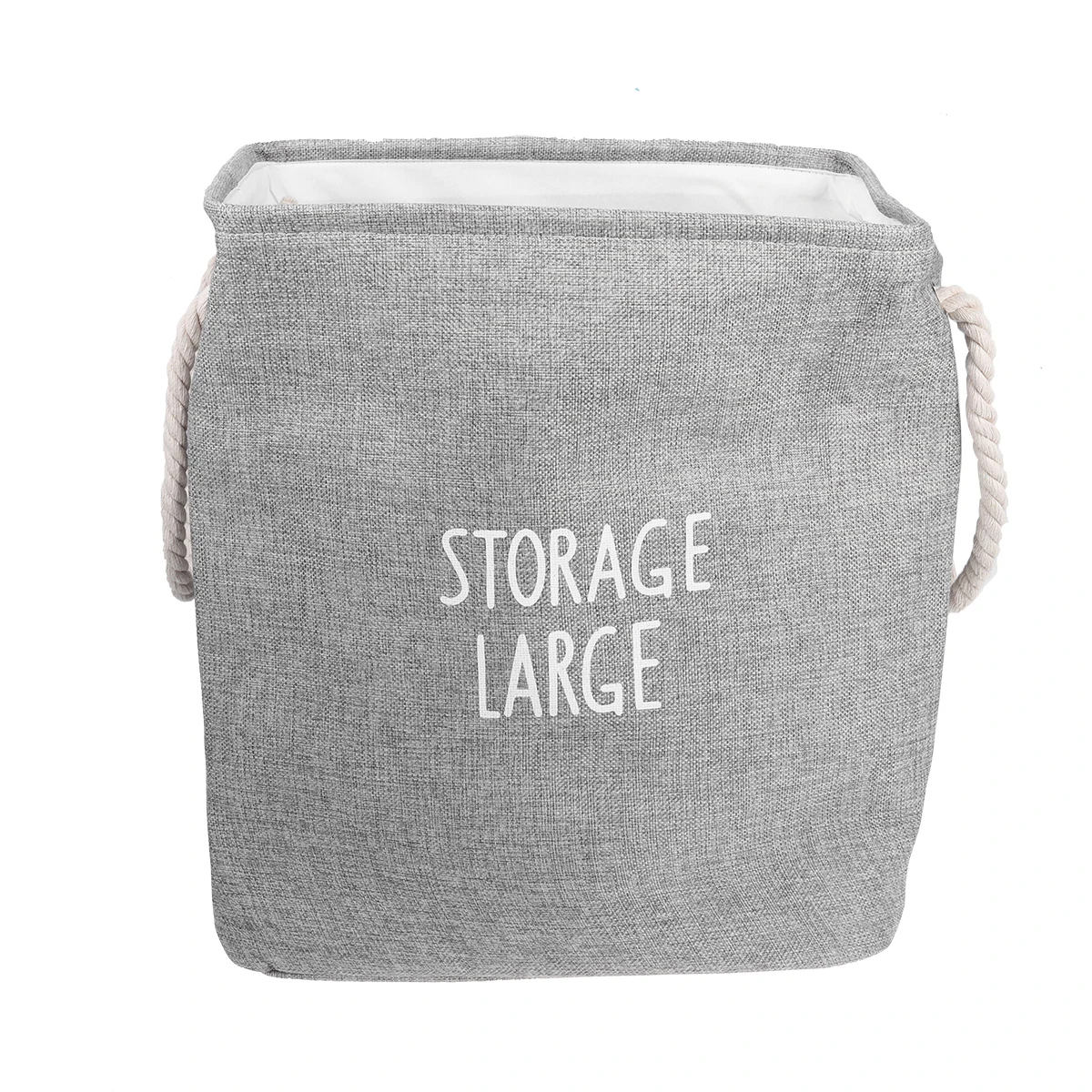 

Cotton Linen Storage Bin Laundry Hamper Dark Grey Large Capacity Foldable Rope Kids Nursery Bedroom Closet Dorm Travel