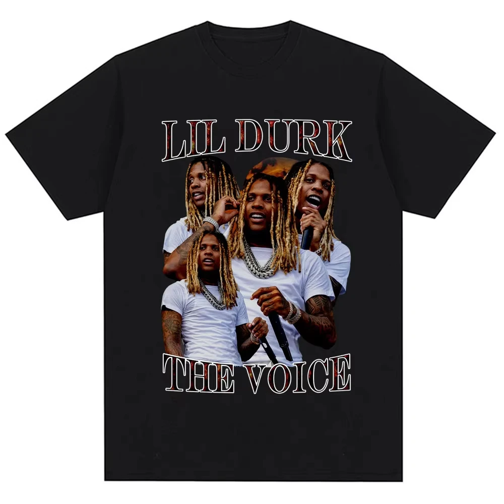

Футболка с графическим принтом в стиле хип-хоп от рэпера Lil Durk, унисекс, готическая, панк, винтажная, оверсайз, хлопковая, повседневная, летняя, уличная одежда