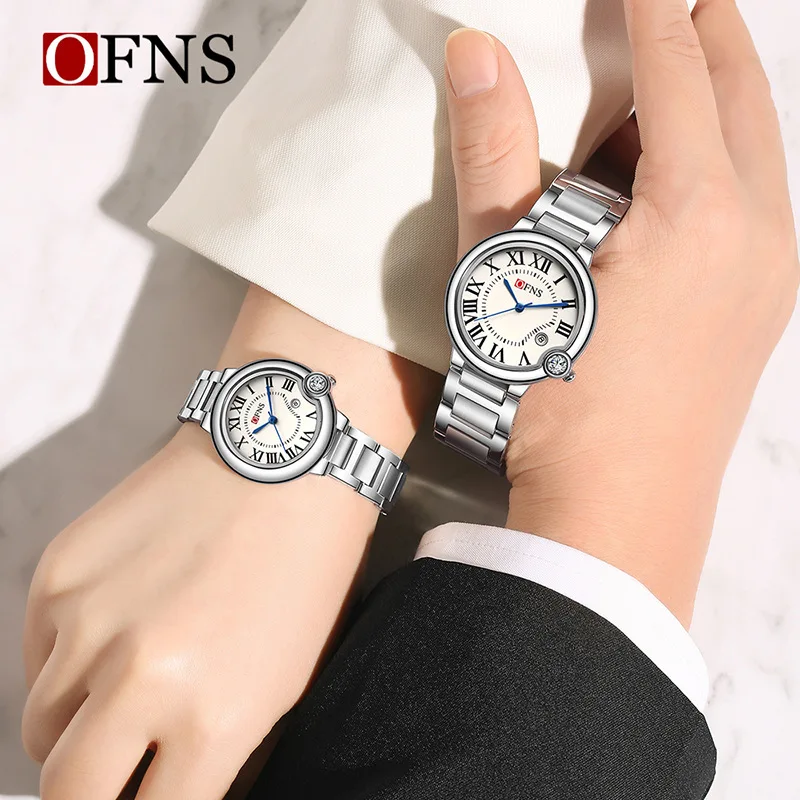OFNS couple watch, classic Roman plate, simple, light luxury, waterproof calendar, preferred for confession/birthday/gift giving