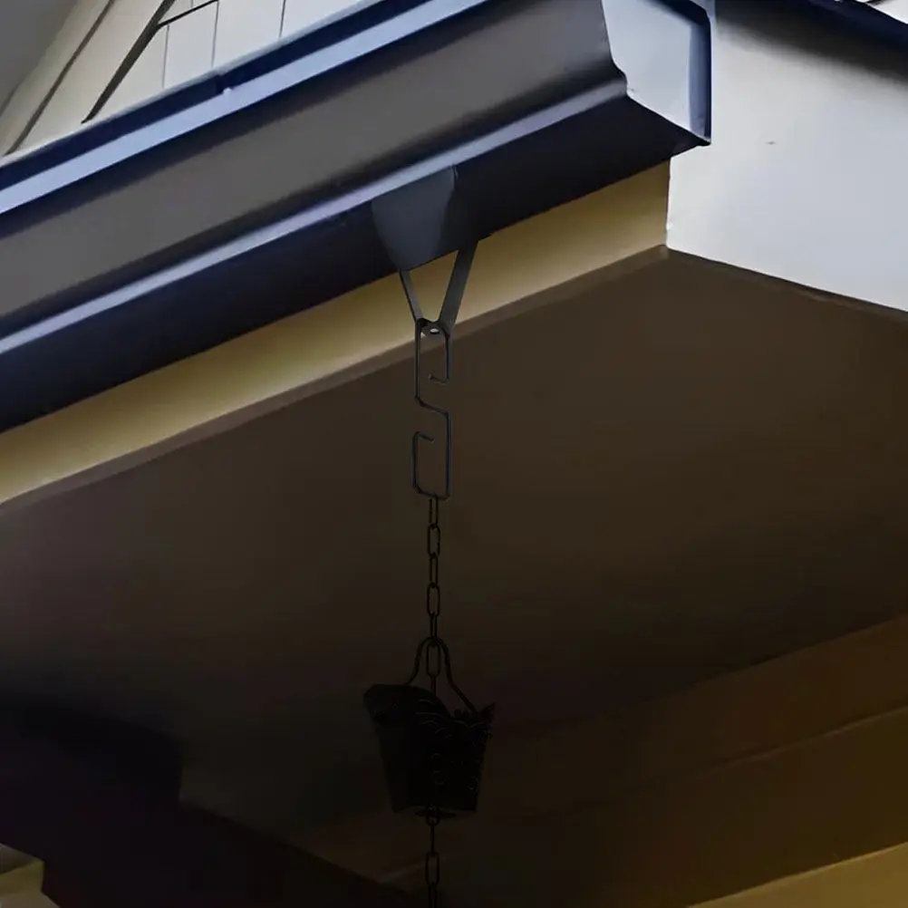 Rain Chain Hook Iron Material Easy Install Rain Chain Gutter Adapter Drainage Drainer Replacement Outdoor Parts
