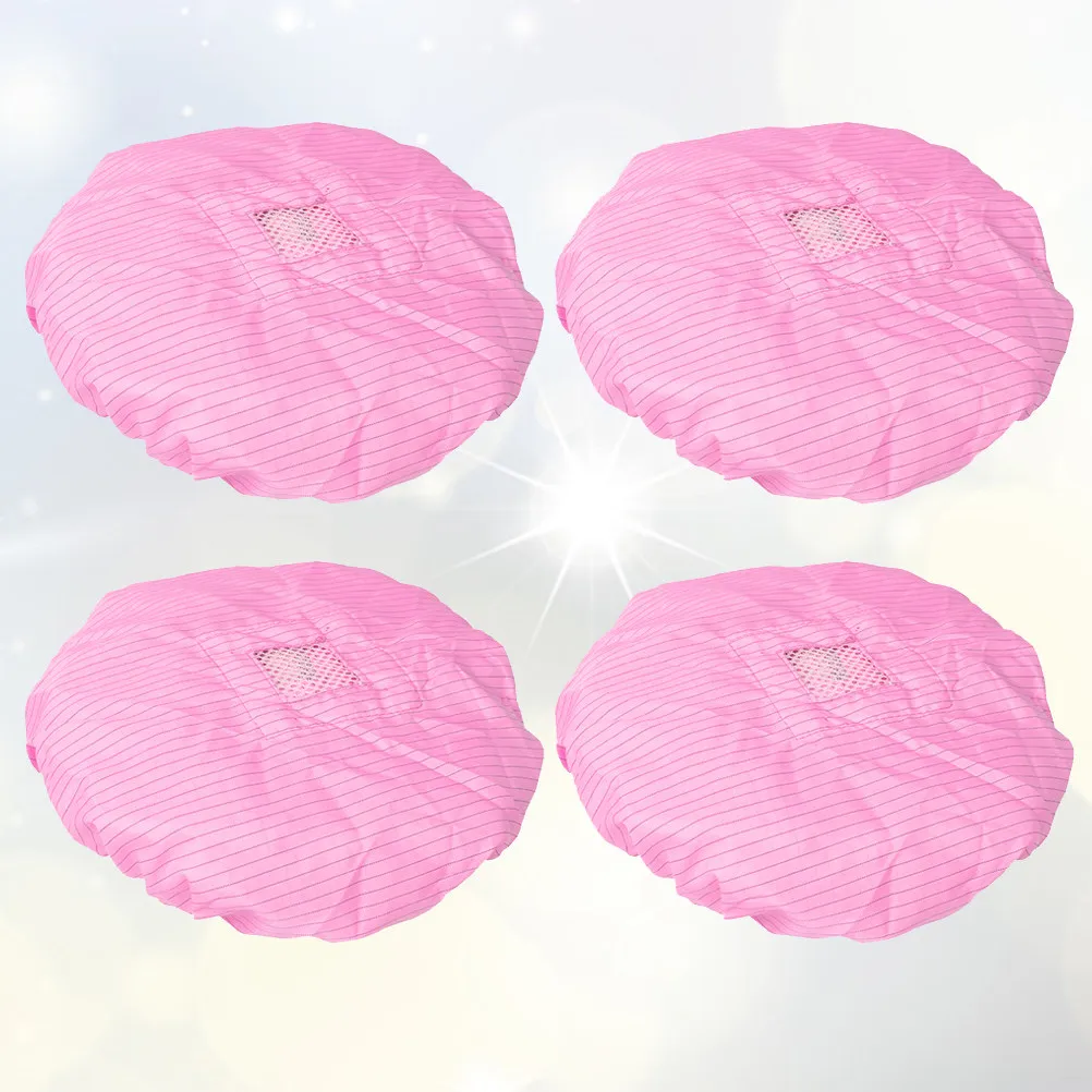 4 pcs Anti-Static Chef Hat Breathable Polyester Reusable Workshop Cap For Electronics Food Factory Work Adults Working Cap view 2