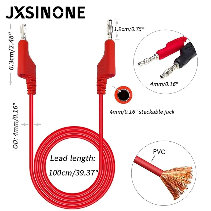 JXSINONE P1036series 4mm Kit de Test banane à banane pour multimètre avec pince crocodile type U et Kit de sonde de Test de perforation