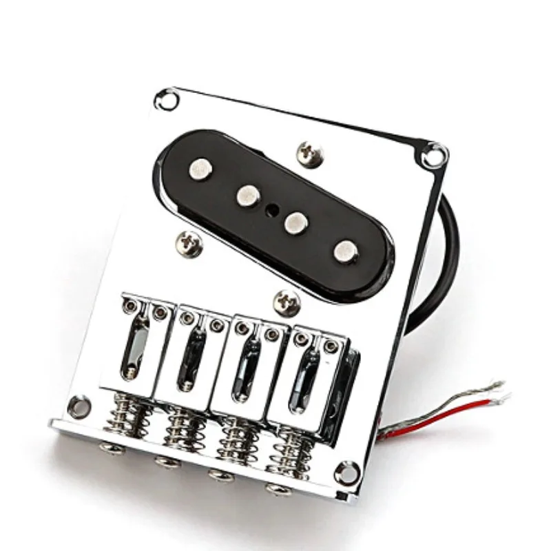 4 String Tele Bridge with Pickup Vintage Style for Cigar Box Guitar Replacement Parts
