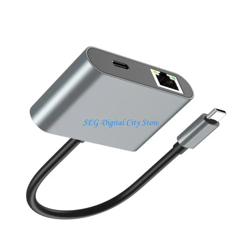 U75B Type C to RJ45 Ethernet Adapter للإنترنت بسلاسة 2 منفذ USB3.0