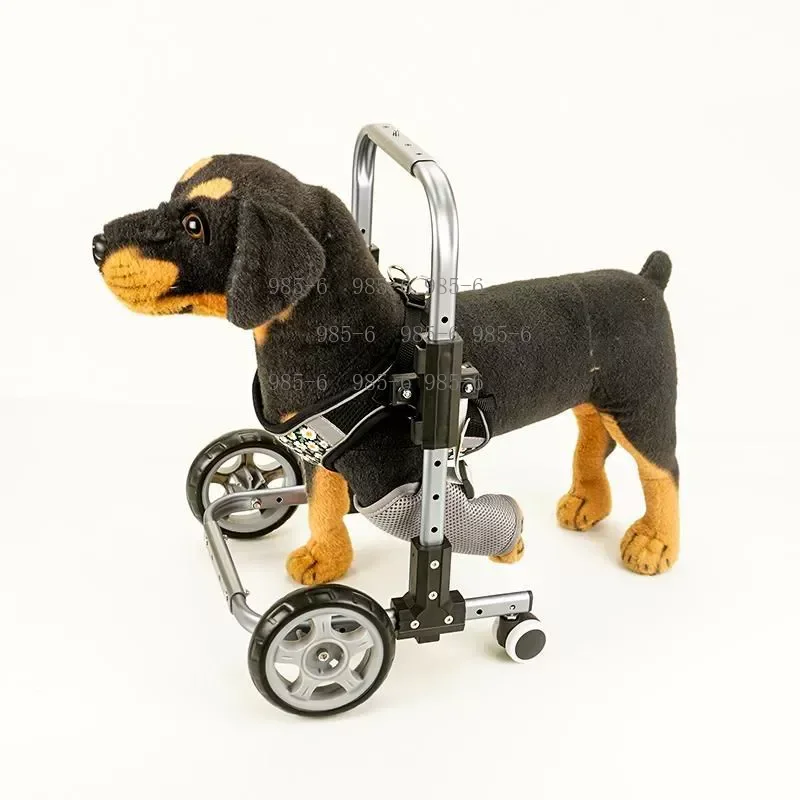 Small Four-Wheeled Dog Rehabilitation Wheelchair, Light Foreleg Support Device for Disabled Pets Daily Moving Assistance