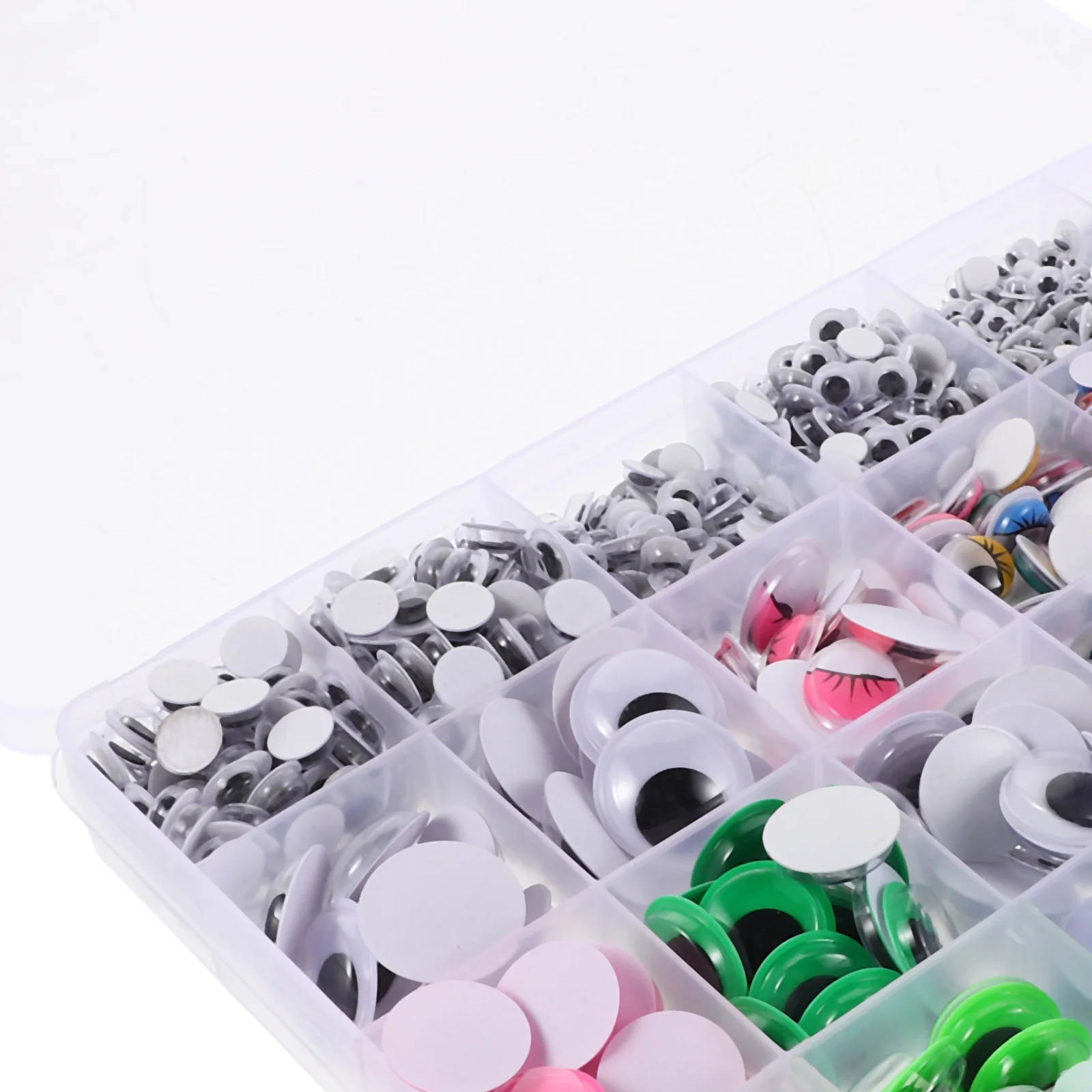 1680 قطعة عيون جوجلي ذاتية اللصق مقاسات متعددة الألوان عصا متحركة على عيون للحرف اليدوية والمشروعات الفنية والتدريس المدرسي