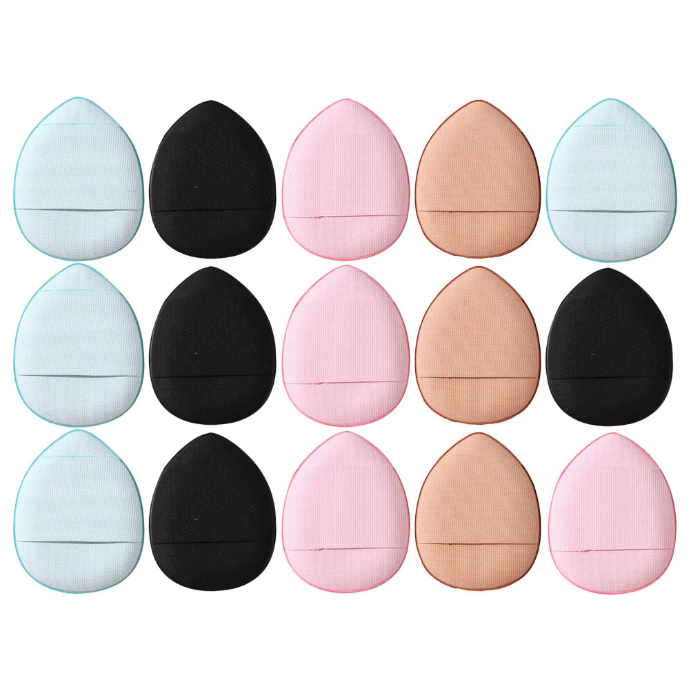 15 Pcs Mini Finger Puff Facial Foundation Puffs Makeup Tools Powder Concealer Blender Women Hydrophilic Polyurethane Miss