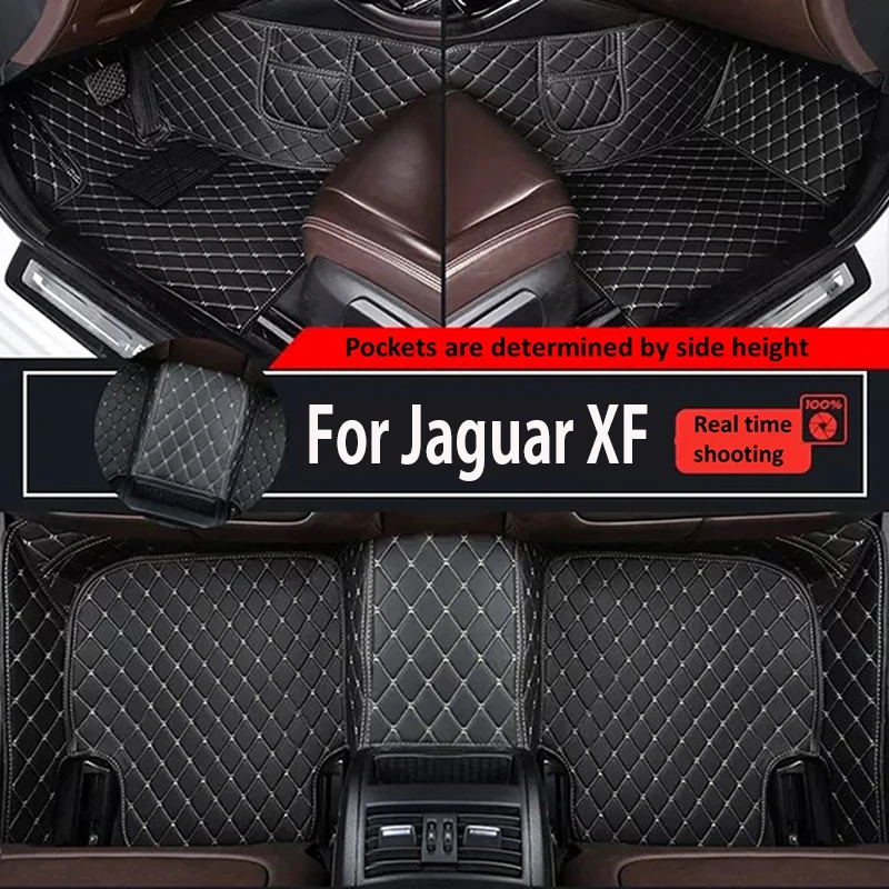 

Автомобильные коврики на заказ для Jaguar XF 2016-2018 года, искусственная кожа, карманный ковер для телефона, аксессуары для интерьера автомобиля