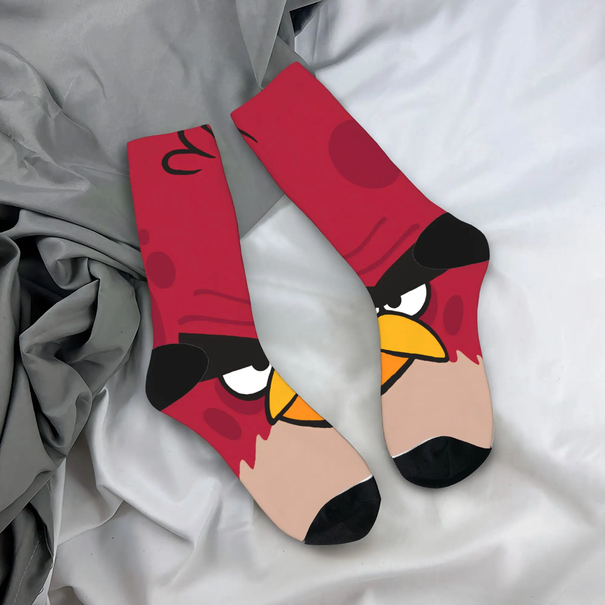 Birds Game Socks  Casual Stockings Autumn Anti Bacterial Adults Men Socks Soft Breathable Design Running Socks