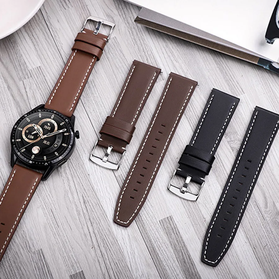 Leather Strap For Huawei Watch GT 4 46mm GT 3 2 Pro Watch Band 22mm Repalacement Bracelet For Huawei Watch Buds GT3 Pro Correa