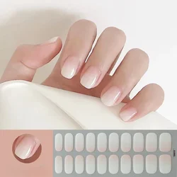 Fashion French Gel Nail Art Slider Manicure Decor Waterproof Long Lasting Full Cover Baking-free Solid Color Nail Art Stickers