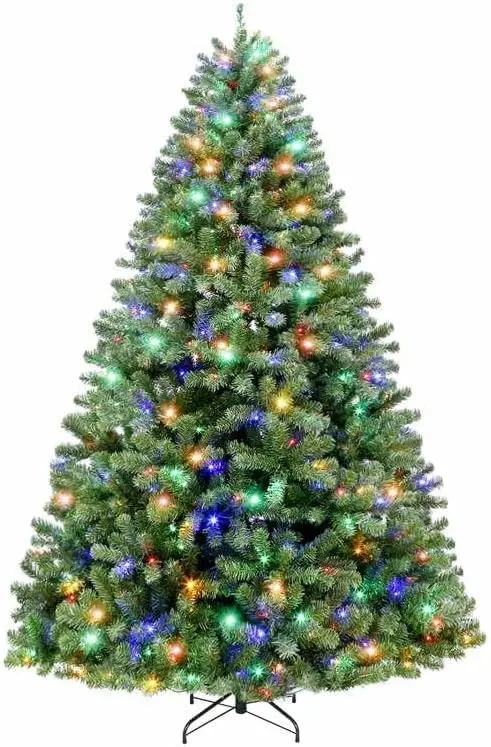 

Hykolity 9 ft Prelit Christmas Tree, Holiday Decoration with 600 Color Changing LED Lights, 2100 Branch Tips, Metal Stand