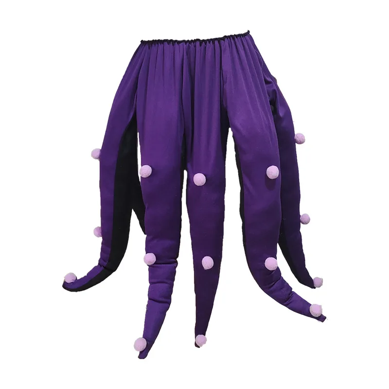 Purple Black Octopus Skirt With Long Tentacles Women Witch Fancy Dress Up Little Mermaid Ursula Adult Halloween Costume