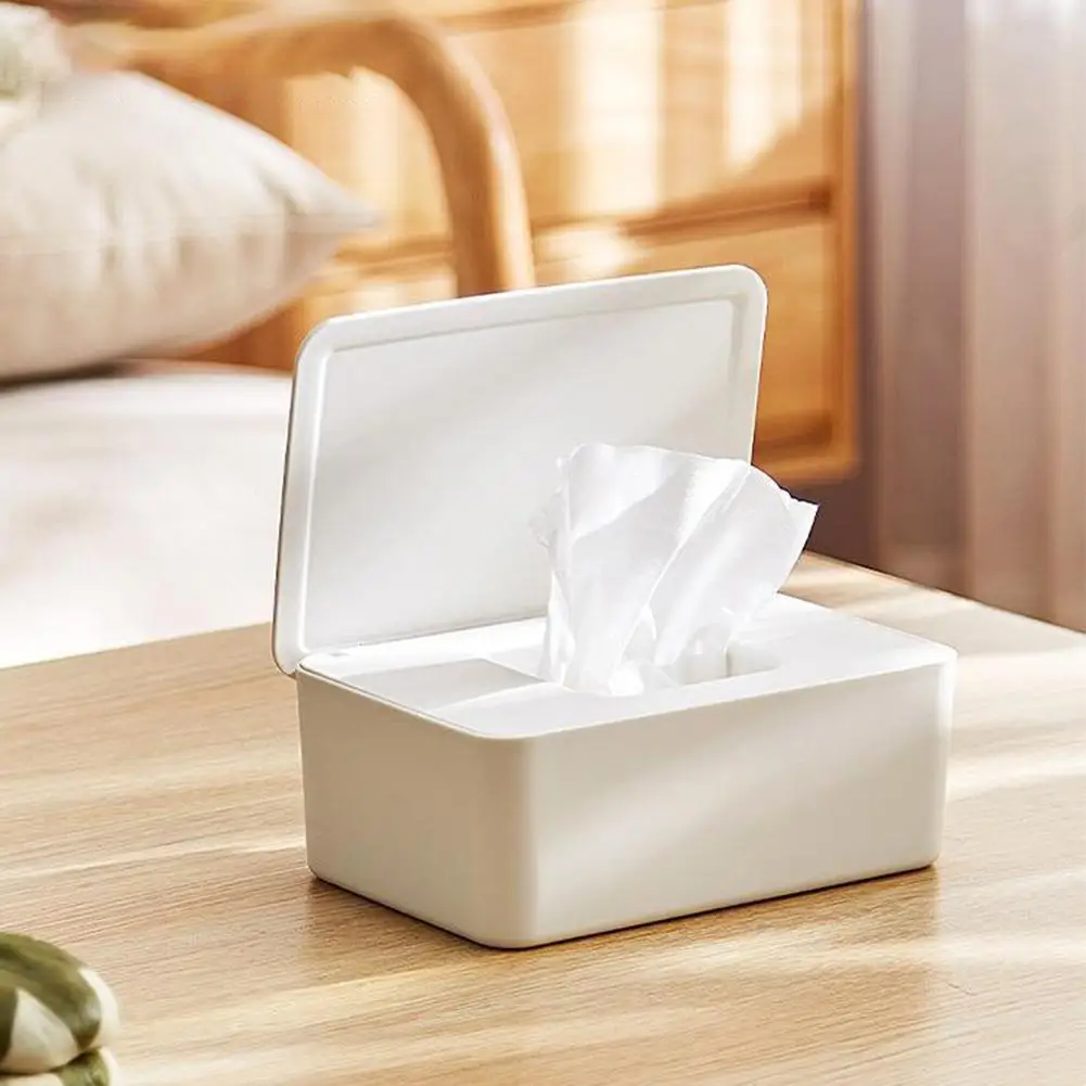 

New Wet Tissue Box Dustproof Wipes Dispenser Portable Tissue Box Storage Box With Lid For Car Home Office Desktop Organizer F3z0