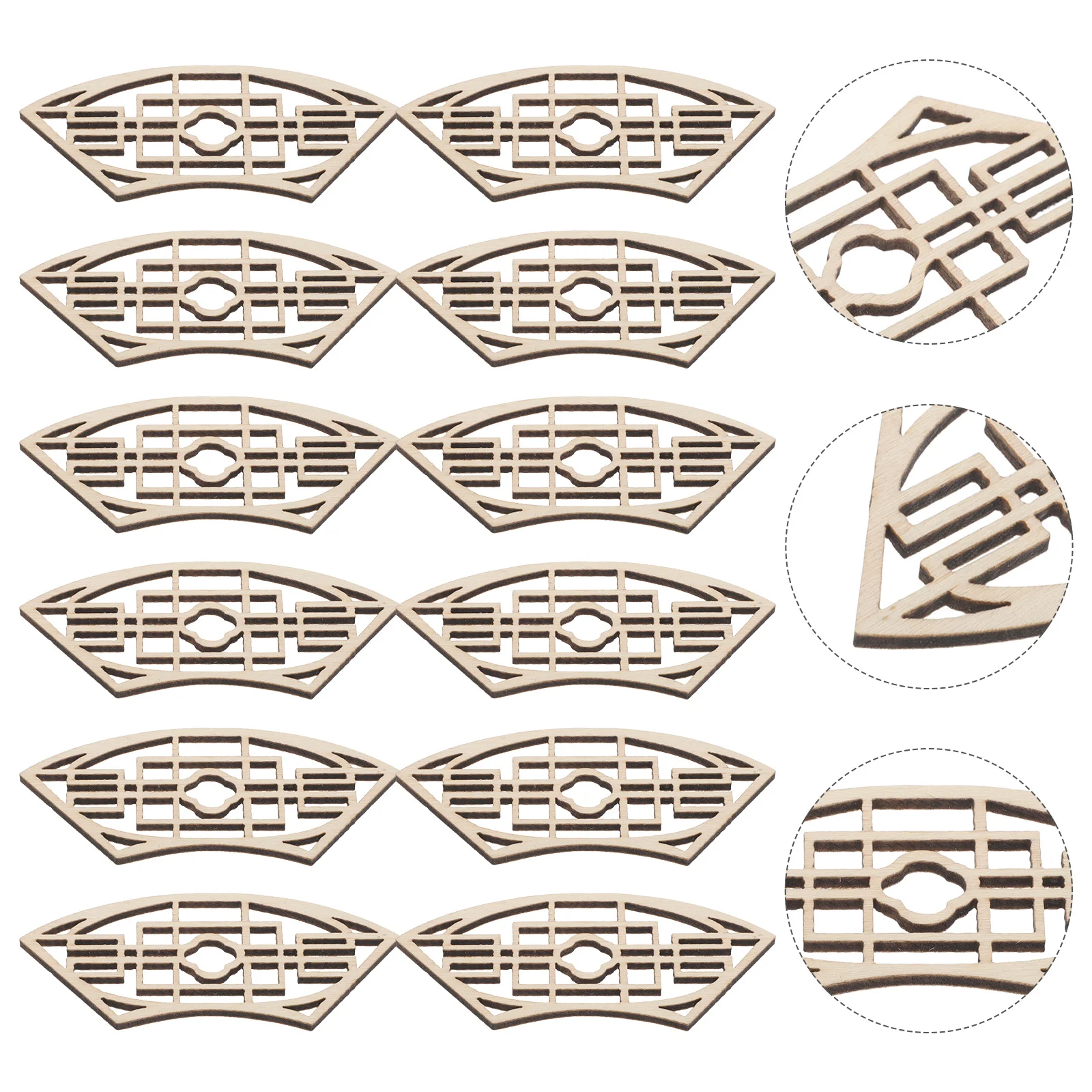 

20Pcs Mini Chinese Style Wood Screen Retro Room Divider Dollhouse Decorative Mini House Screen Accessories