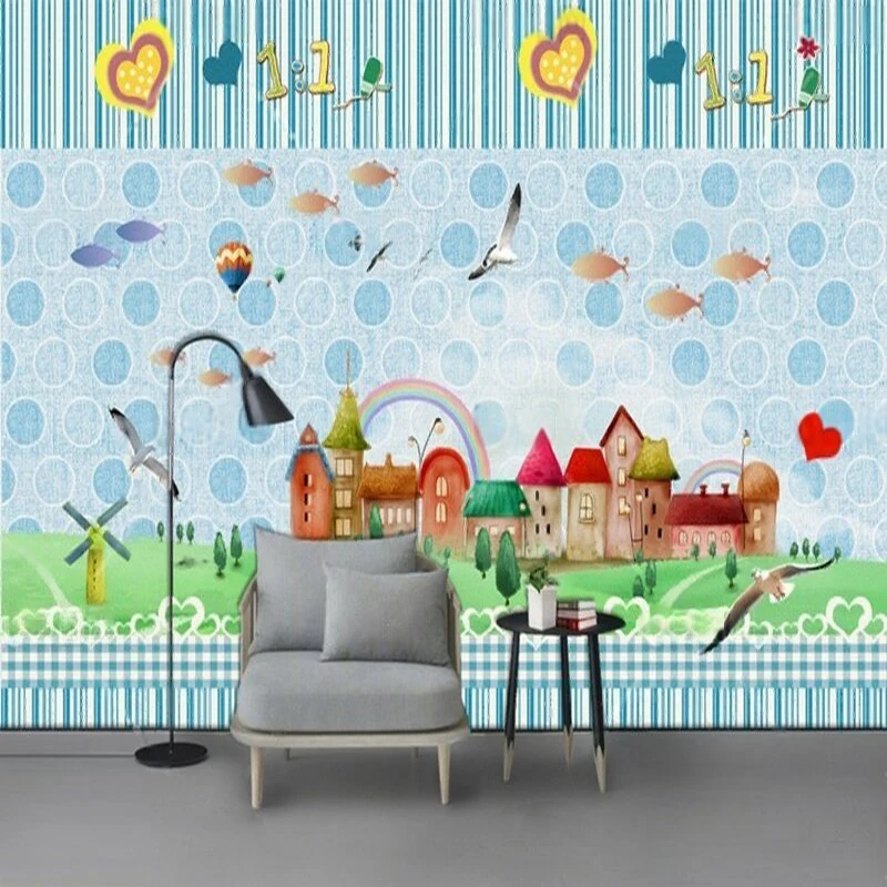 Modern and simple cartoon animation children's room decorative paintings TV luxury home decoration bedroom background walls