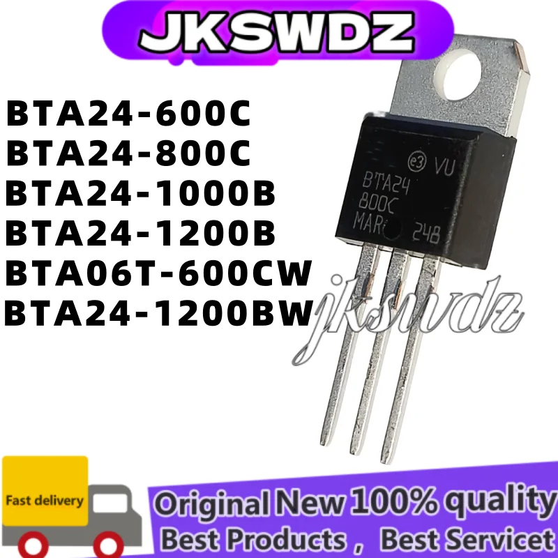 

10PCS 100% nuevo BTA24 BTA24-800C BTA24-1200B BTA24-600C BTA24-1000B BTA24-1200 BTA24-1200BW TO-220 BTA06T BTA06T-600CW