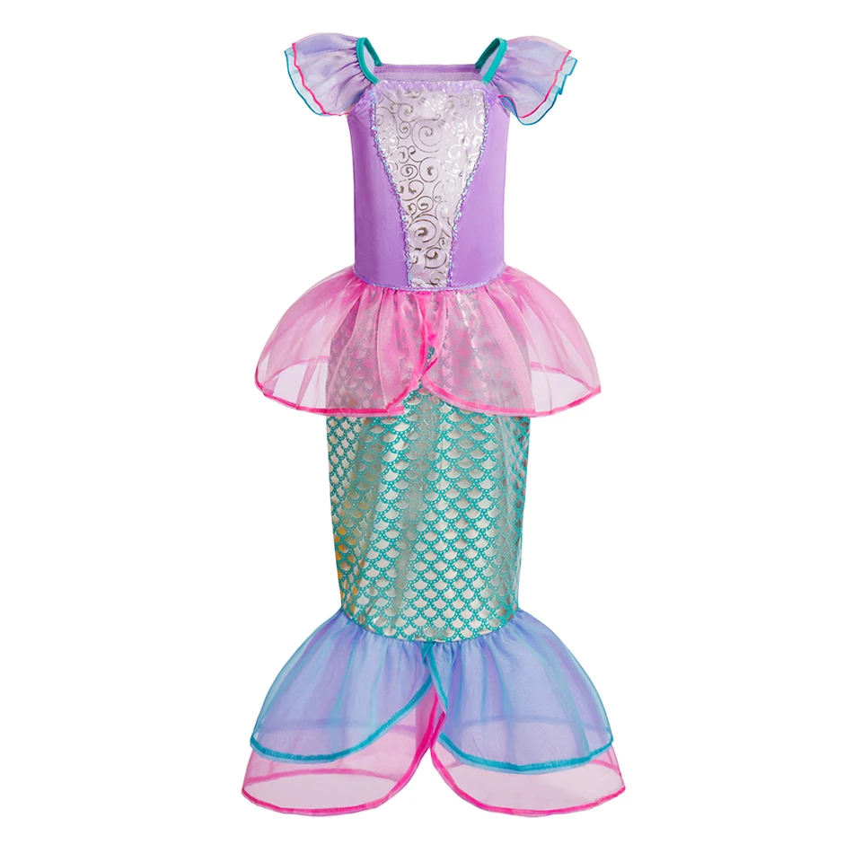 Disfraz de princesa para niños, ropa de sirena para Halloween, ropa para el escenario de verano para niñas pequeñas, vestidos de Cosplay para niños