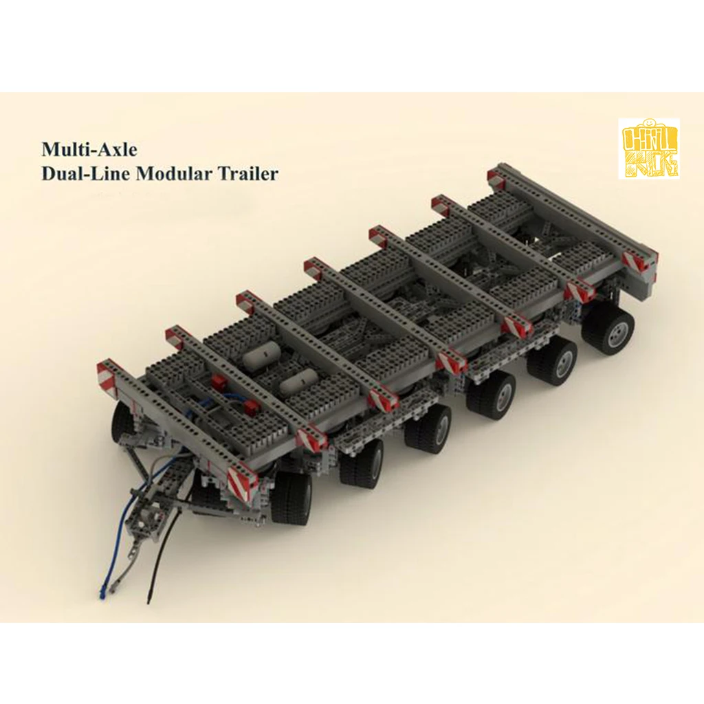 MOC-180345 Multi-Axle Trailer Model With PDF Drawings Building Blocks Bricks DIY Toys Birthday Christmas Gifts