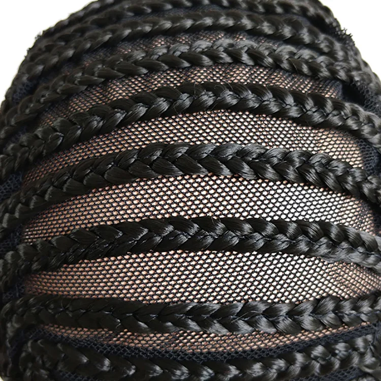 1 piece black crochet net cap crochet wig cap breathable braided cornrow cap with adjustable band for easy sew in weave wig cap