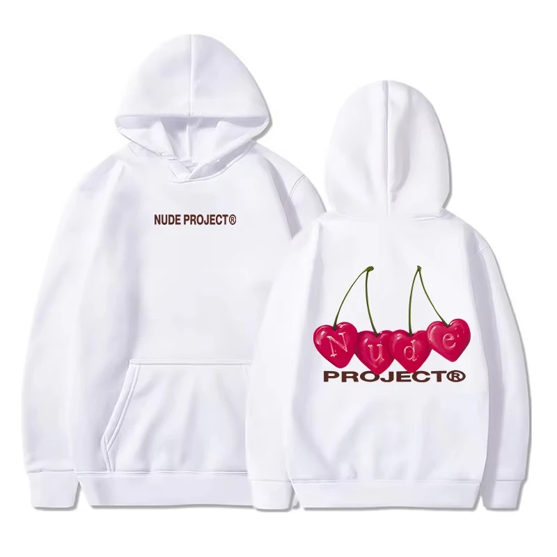 Nude Project Women Hoodies Winter Print Men Pullover Hooded Sweat Shirts Brand Joggers Long Sleeve Luxury Fleece Sweatshirt Tops