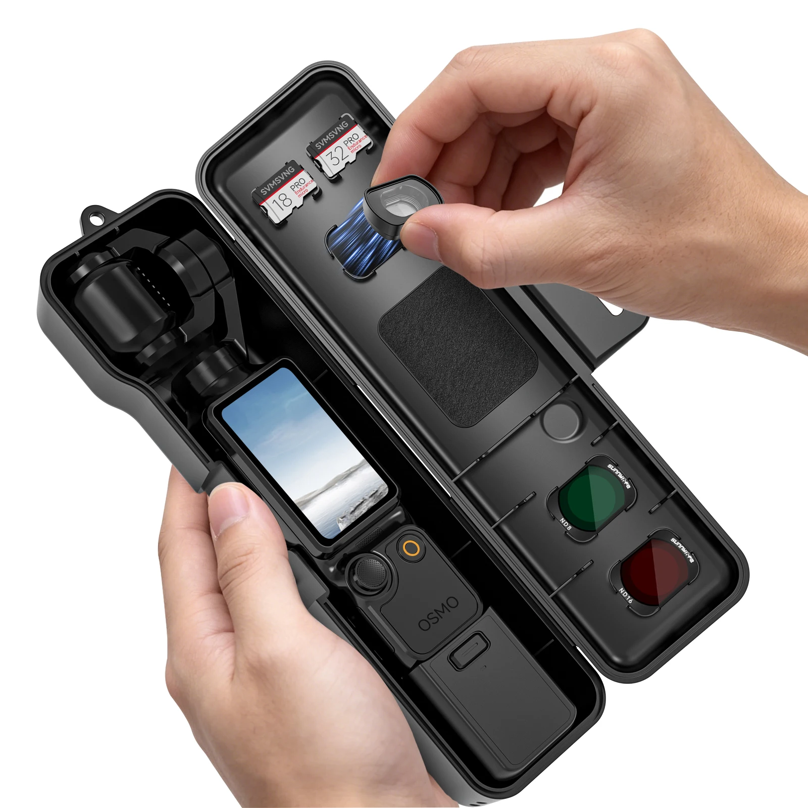 Für DJI Osmo Pocket 4 3 Hartschalenkoffer Vollständiger Schutz mit Objektivschutz Schnellverschluss-Klappdesign für Vlog-Zubehör – Detail 8
