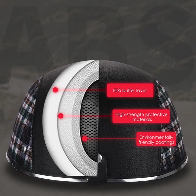 Baseball Cap Style Motorcycle Half Helmet Safety Hard Hat ABS Material Safety Buckle Design Extended Brim Design Summer Cap