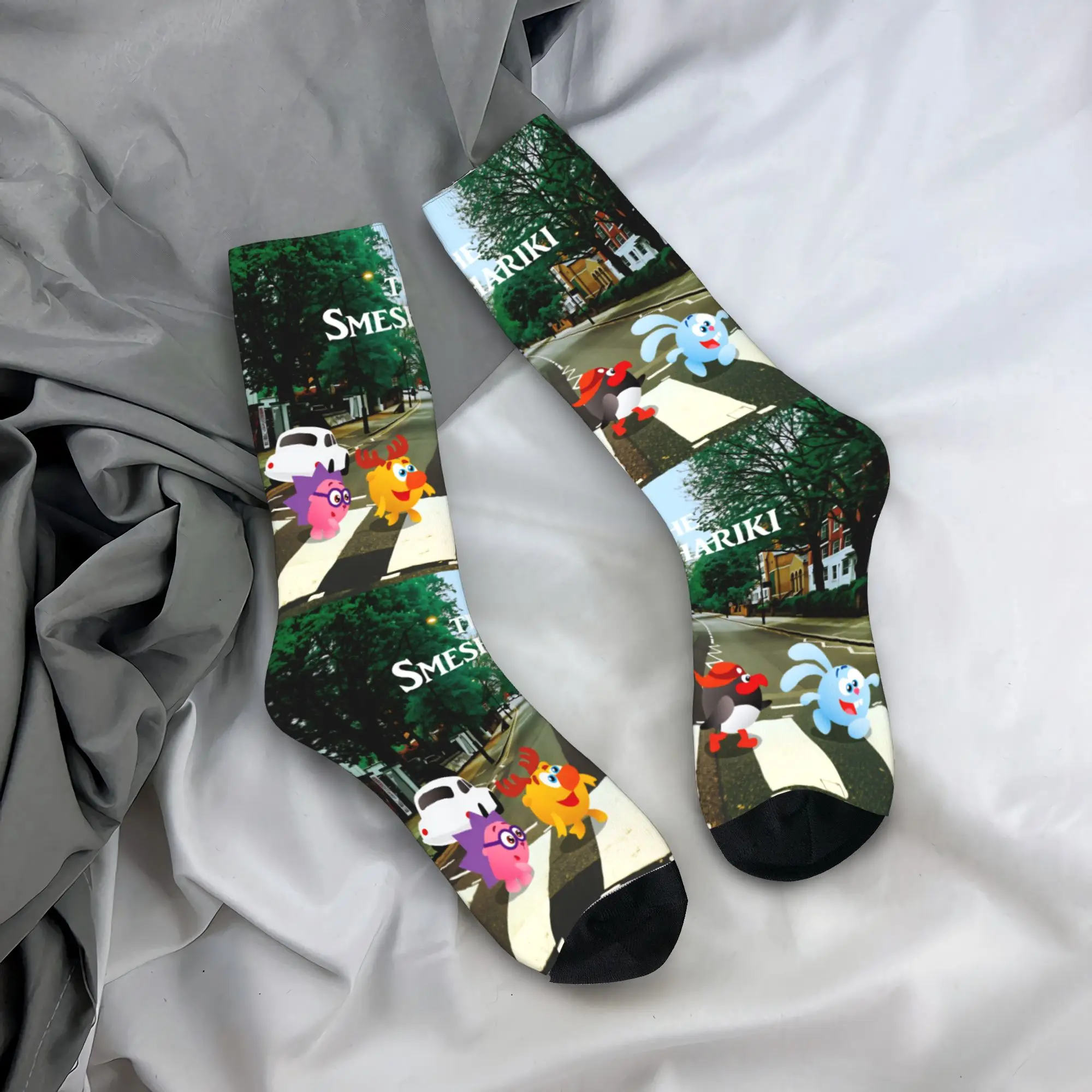 

Носки с героями мультфильмов S-Smeshariki, готические чулки, мужские теплые мягкие уличные носки, зимние нескользящие носки с графическим рисунком