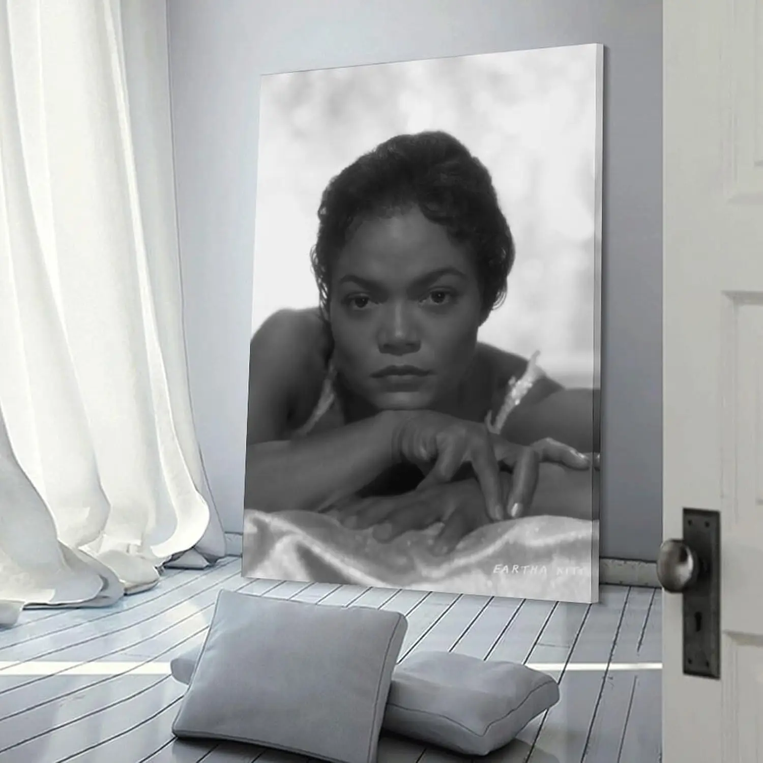 ملصق مطبوع عتيق باللونين الأبيض والأسود من Eartha Kitt (16) ملصقات فنية مطبوعة على الحائط صورة معلقة